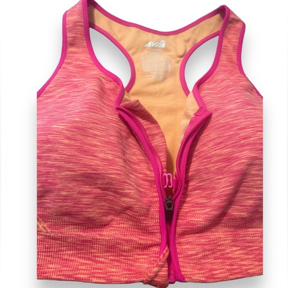 AVIA Pink & Orange Stretch Zip Up Padded Sports Bra in Plus Size 3Xl ๐ธ - Picture 2 of 7